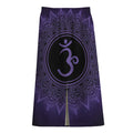 Sahasrara Chakra Symbol Print Cotton Front Slit Maxi Skirt