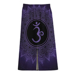 Sahasrara Chakra Symbol Print Cotton Front Slit Maxi Skirt