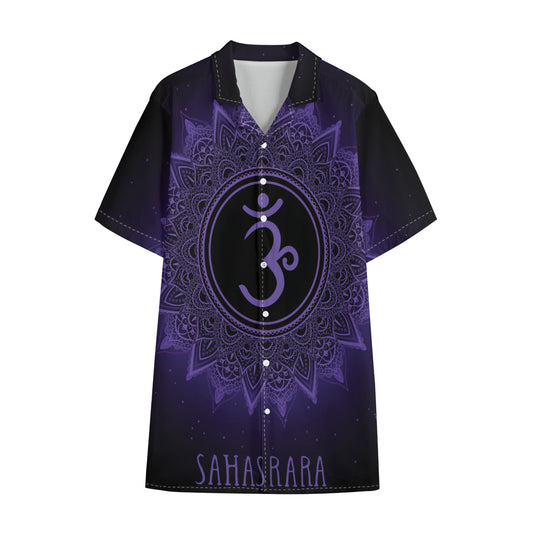 Sahasrara Chakra Symbol Print Cotton Hawaiian Shirt