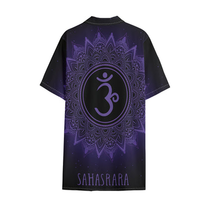 Sahasrara Chakra Symbol Print Cotton Hawaiian Shirt