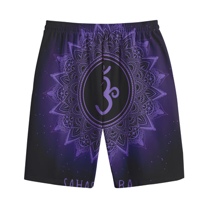 Sahasrara Chakra Symbol Print Cotton Shorts