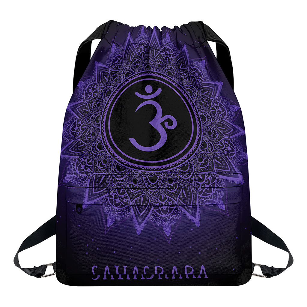 Sahasrara Chakra Symbol Print Drawstring Backpack
