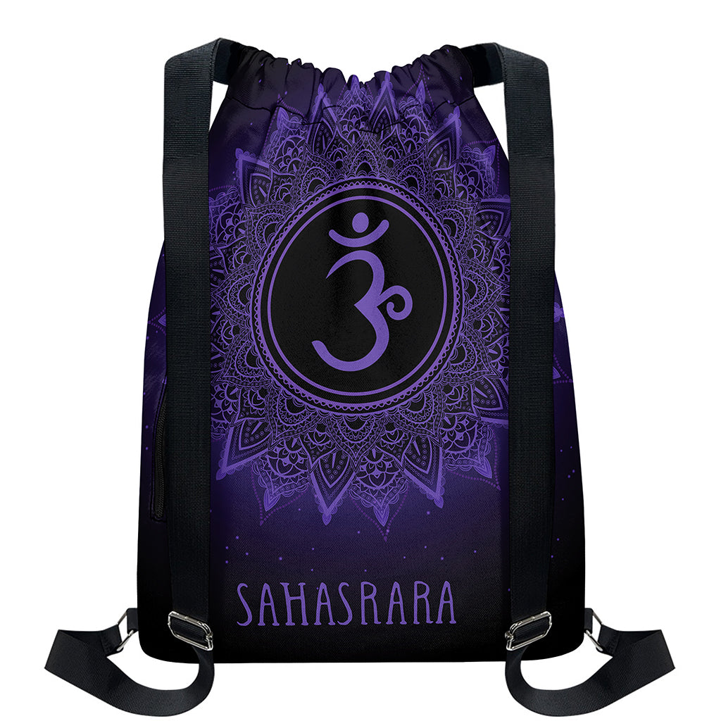 Sahasrara Chakra Symbol Print Drawstring Backpack