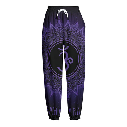 Sahasrara Chakra Symbol Print Fleece Lined Knit Pants