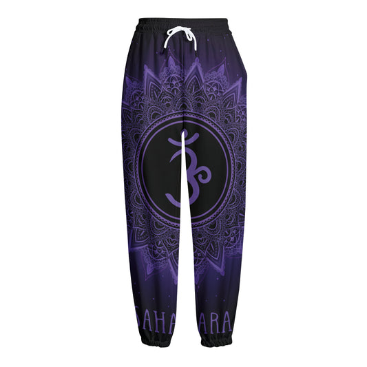 Sahasrara Chakra Symbol Print Fleece Lined Knit Pants