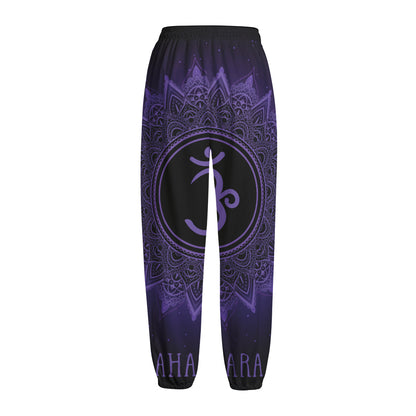 Sahasrara Chakra Symbol Print Fleece Lined Knit Pants