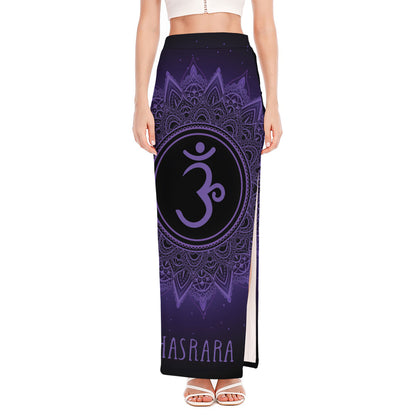 Sahasrara Chakra Symbol Print High Slit Maxi Skirt