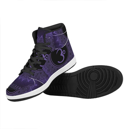 Sahasrara Chakra Symbol Print High Top Leather Sneakers