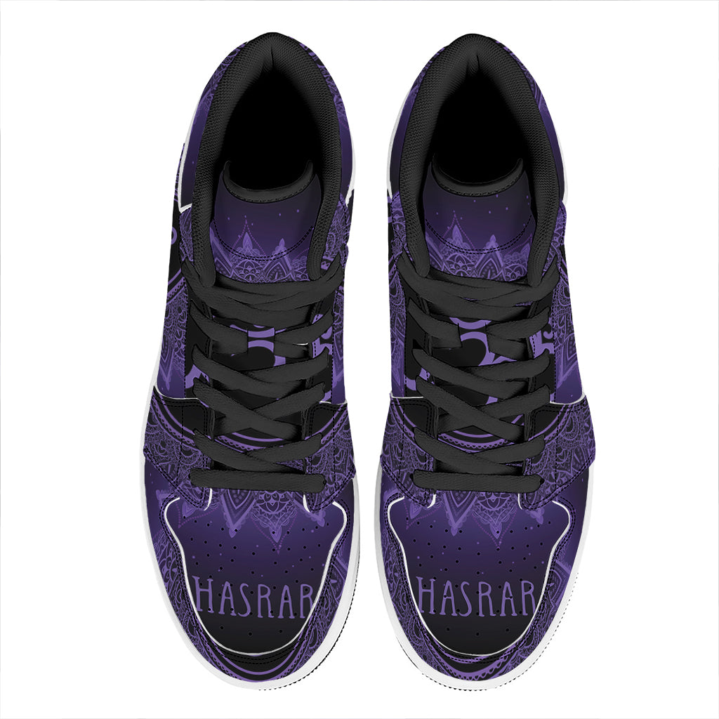 Sahasrara Chakra Symbol Print High Top Leather Sneakers