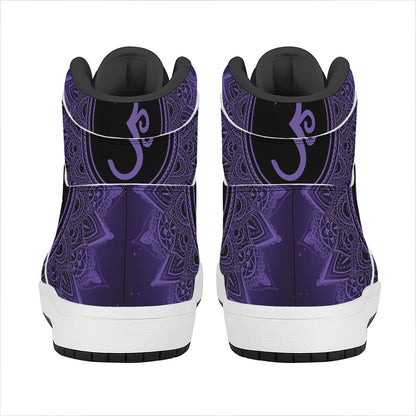 Sahasrara Chakra Symbol Print High Top Leather Sneakers