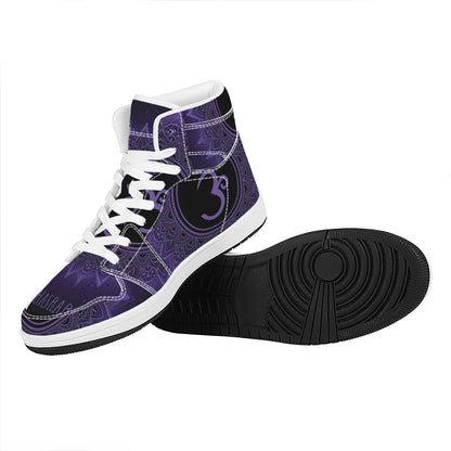 Sahasrara Chakra Symbol Print High Top Leather Sneakers
