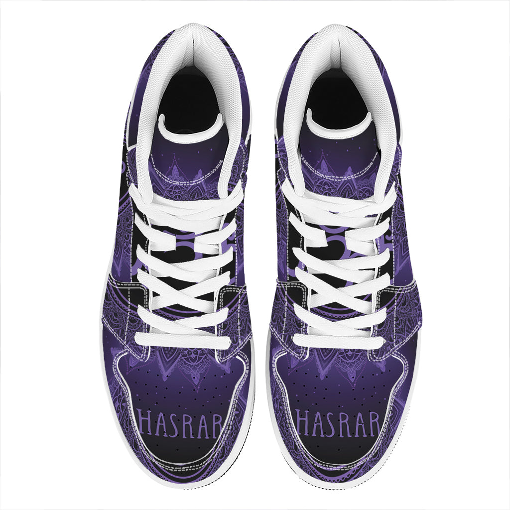Sahasrara Chakra Symbol Print High Top Leather Sneakers