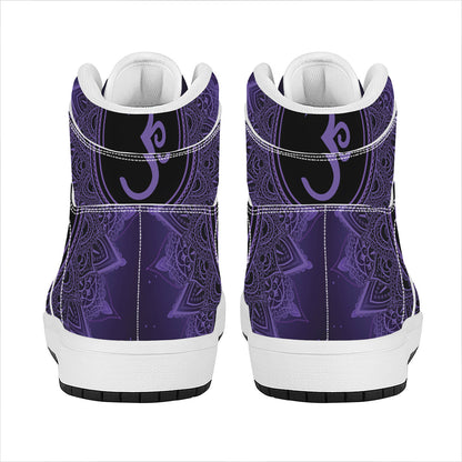 Sahasrara Chakra Symbol Print High Top Leather Sneakers