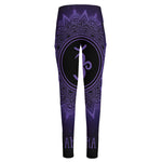 Sahasrara Chakra Symbol Print High-Waisted Pocket Leggings