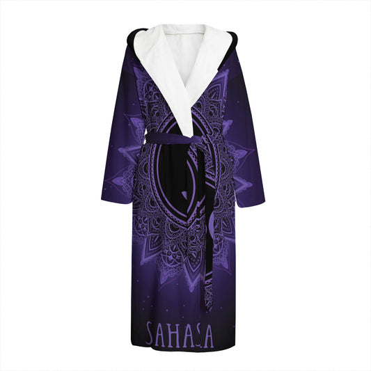 Sahasrara Chakra Symbol Print Hooded Bathrobe