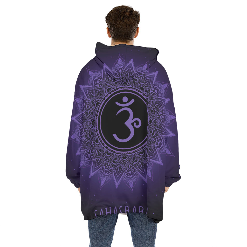 Sahasrara Chakra Symbol Print Hoodie Blanket