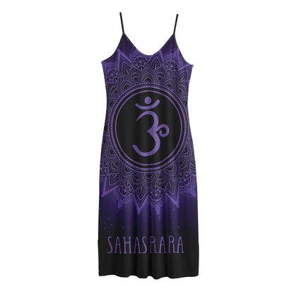 Sahasrara Chakra Symbol Print Jersey Midi Cami Dress