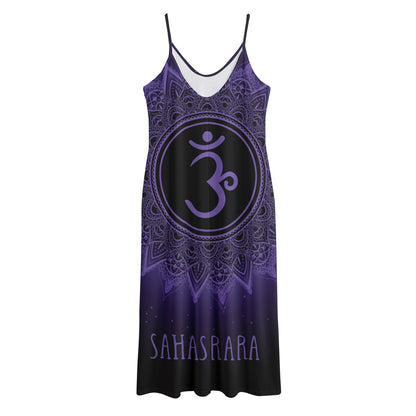 Sahasrara Chakra Symbol Print Jersey Midi Cami Dress