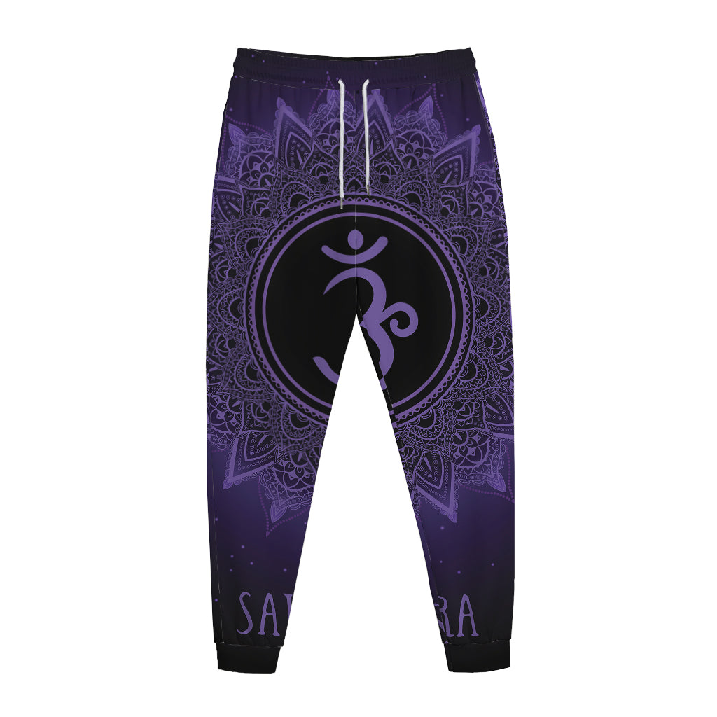 Sahasrara Chakra Symbol Print Jogger Pants