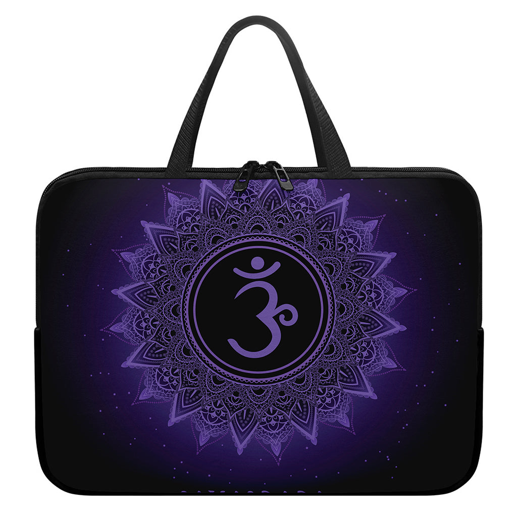 Sahasrara Chakra Symbol Print Laptop Sleeve With Handle