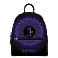 Sahasrara Chakra Symbol Print Leather Backpack