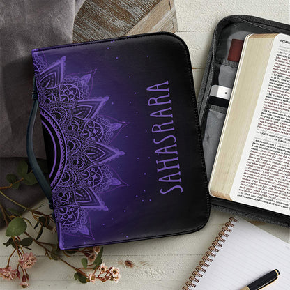 Sahasrara Chakra Symbol Print Leather Bible Cover