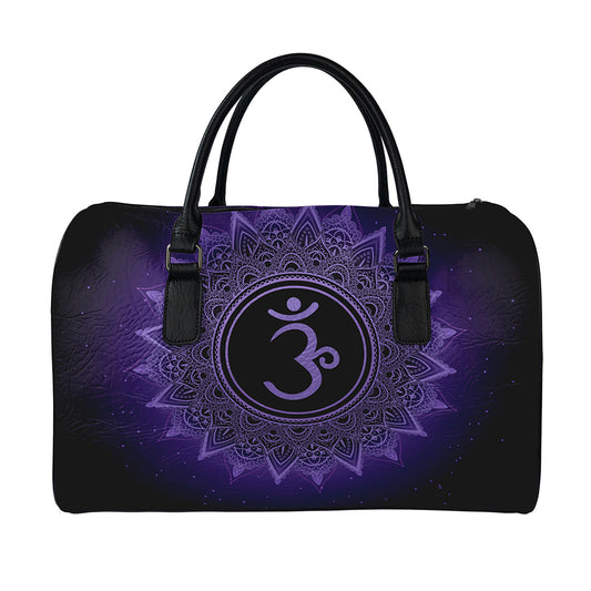 Sahasrara Chakra Symbol Print Leather Duffle Bag