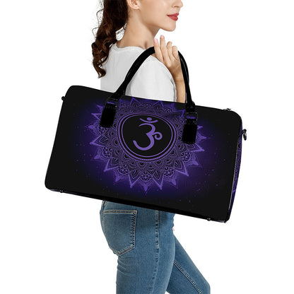 Sahasrara Chakra Symbol Print Leather Duffle Bag