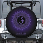 Sahasrara Chakra Symbol Print Leather Spare Tire Cover