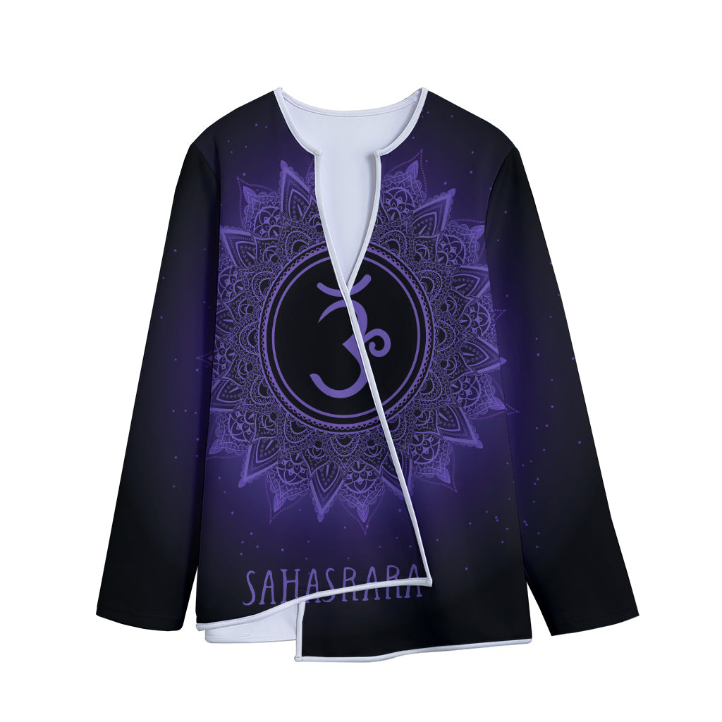 Sahasrara Chakra Symbol Print Long Sleeve Short Coat
