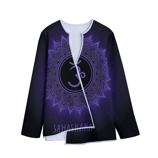 Sahasrara Chakra Symbol Print Long Sleeve Short Coat