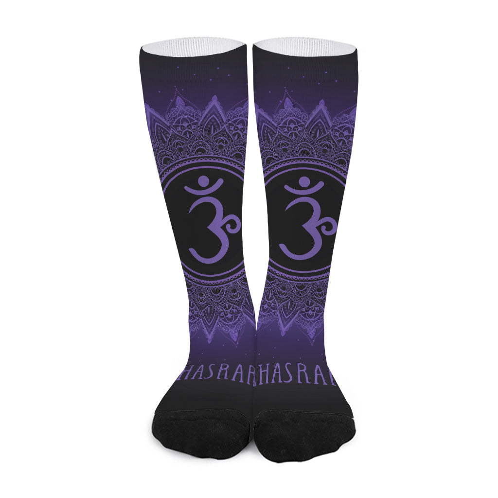 Sahasrara Chakra Symbol Print Long Socks