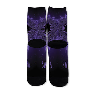 Sahasrara Chakra Symbol Print Long Socks