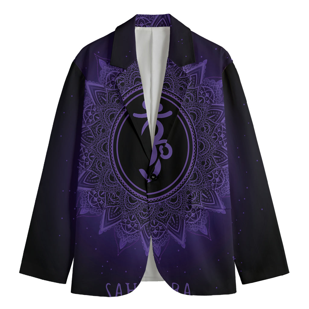 Sahasrara Chakra Symbol Print Men's Cotton Blazer