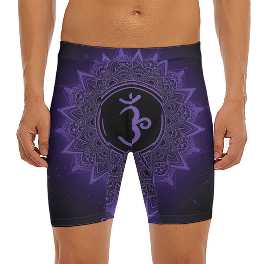 Sahasrara Chakra Symbol Print Men's Long Boxer Briefs