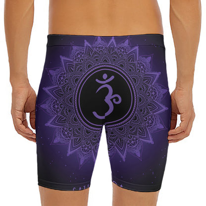 Sahasrara Chakra Symbol Print Men's Long Boxer Briefs