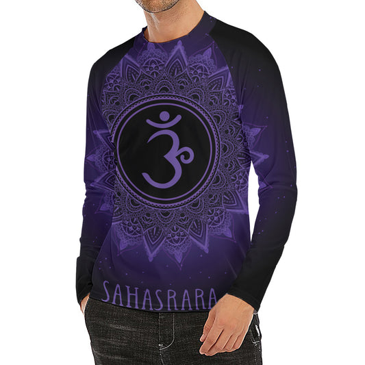 Sahasrara Chakra Symbol Print Men's Long Sleeve Rash Guard
