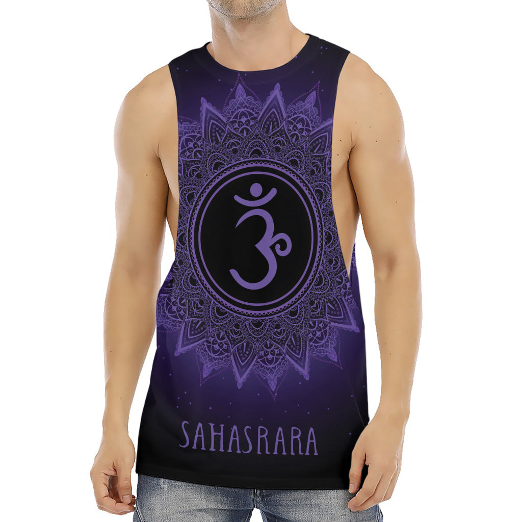 Sahasrara Chakra Symbol Print Men's Muscle Tank Top