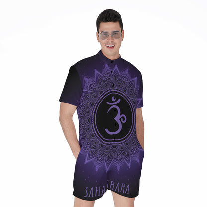 Sahasrara Chakra Symbol Print Men's Rompers