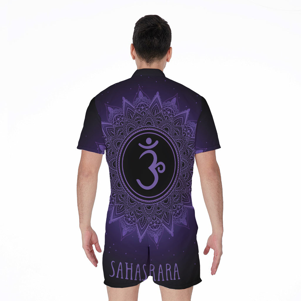 Sahasrara Chakra Symbol Print Men's Rompers