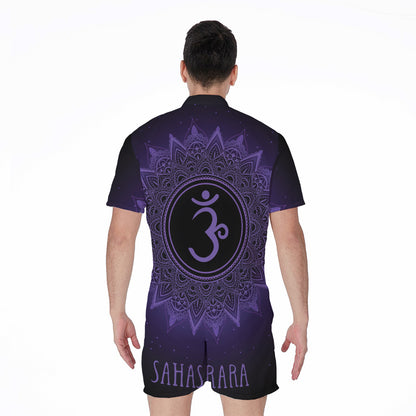 Sahasrara Chakra Symbol Print Men's Rompers