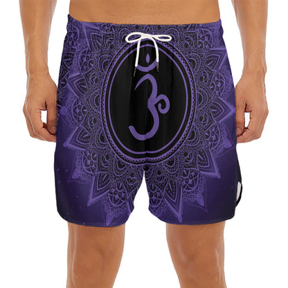 Sahasrara Chakra Symbol Print Men's Split Running Shorts