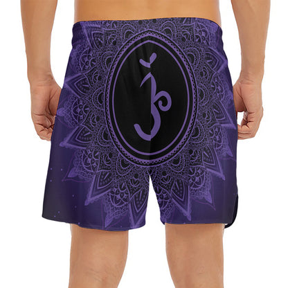 Sahasrara Chakra Symbol Print Men's Split Running Shorts
