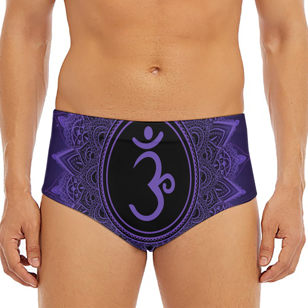 Sahasrara Chakra Symbol Print Men's Triangle Swim Briefs