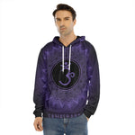 Sahasrara Chakra Symbol Print Men's Velvet Pullover Hoodie