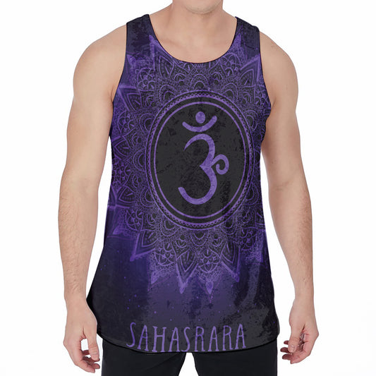 Sahasrara Chakra Symbol Print Men's Velvet Tank Top