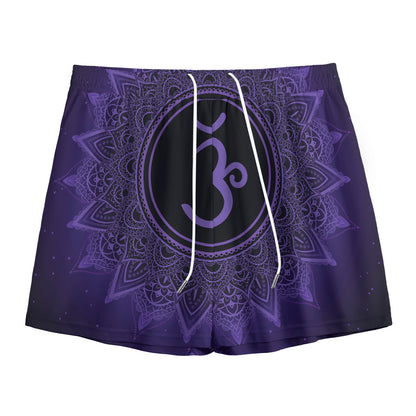 Sahasrara Chakra Symbol Print Mesh Shorts