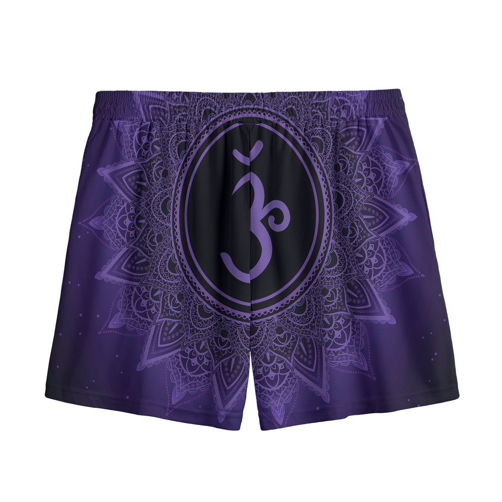 Sahasrara Chakra Symbol Print Mesh Shorts