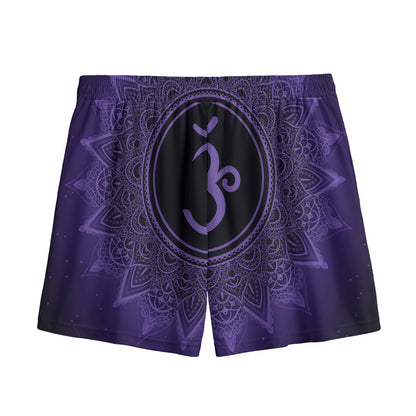 Sahasrara Chakra Symbol Print Mesh Shorts