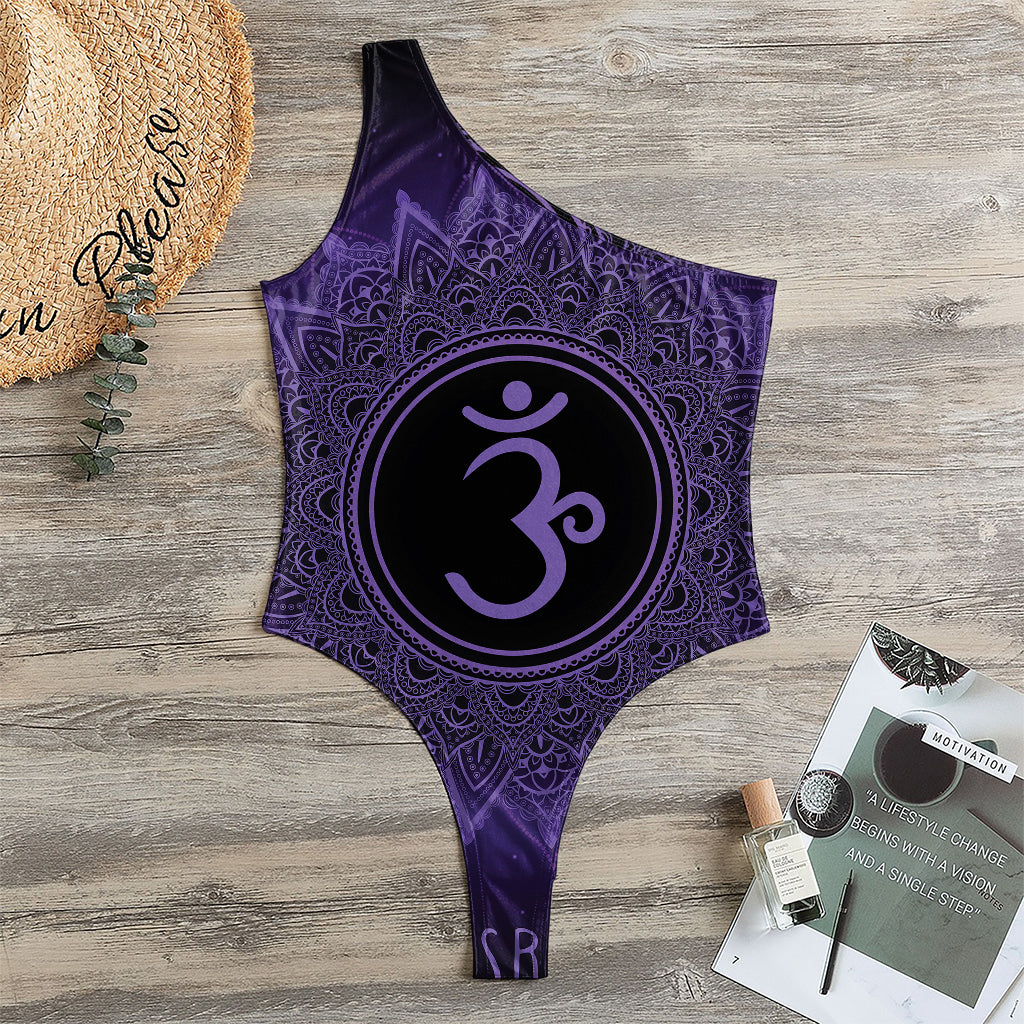 Sahasrara Chakra Symbol Print One Shoulder Bodysuit
